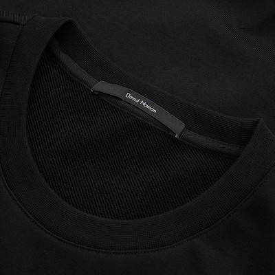【18秋冬新款】DAVID NAMAN/DAVID NAMAN男士黑色年輪立體圖案植絨工藝圓領(lǐng)衛(wèi)衣-男衛(wèi)衣
